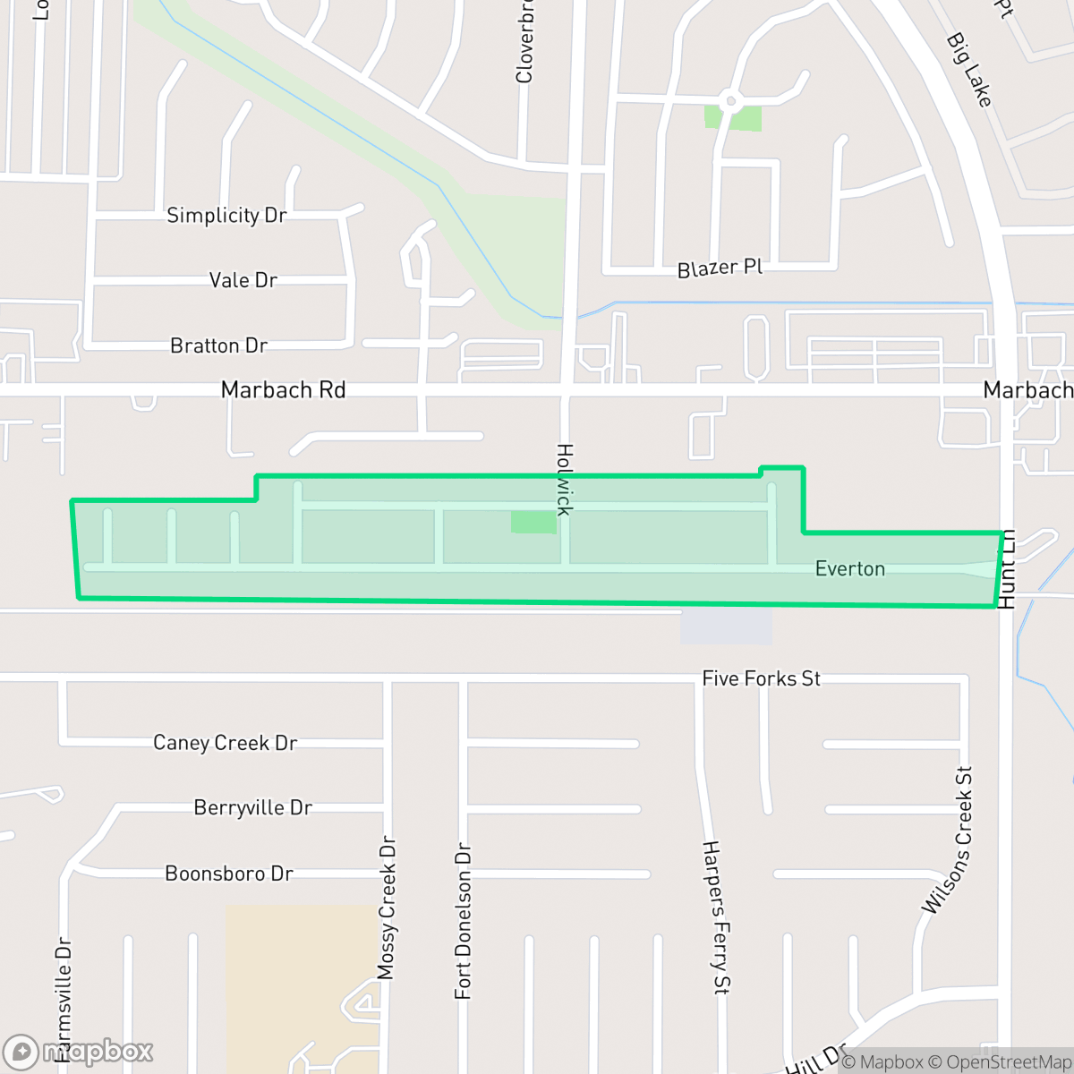Map showing the location of Westbury Place, San Antonio, TX
