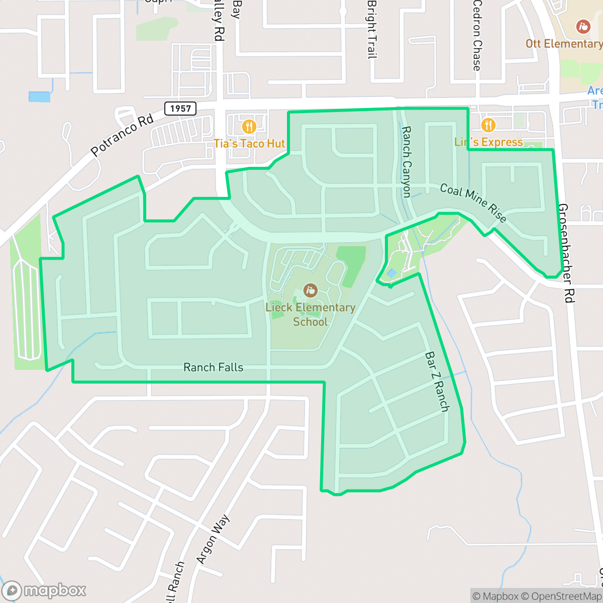 Map showing the location of Weston Oaks, San Antonio, TX