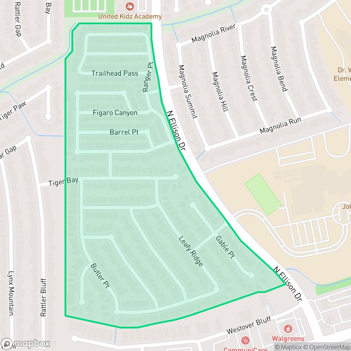 Map showing the location of Westover Crossing, San Antonio, TX