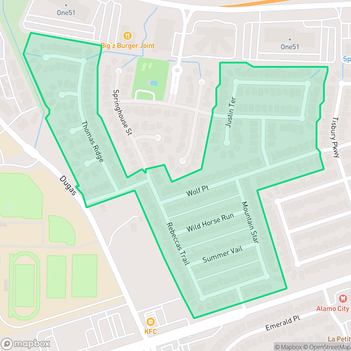 Map showing the location of Westover Place, San Antonio, TX