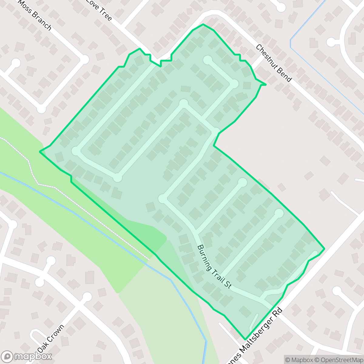 Map showing the location of Whisper Hollow-North Central Thousand Oaks, San Antonio, TX