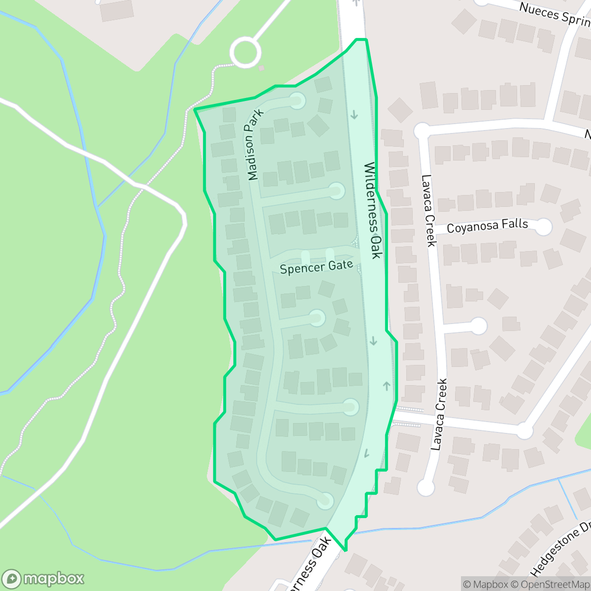 Map showing the location of Wilderness Pointe, San Antonio, TX