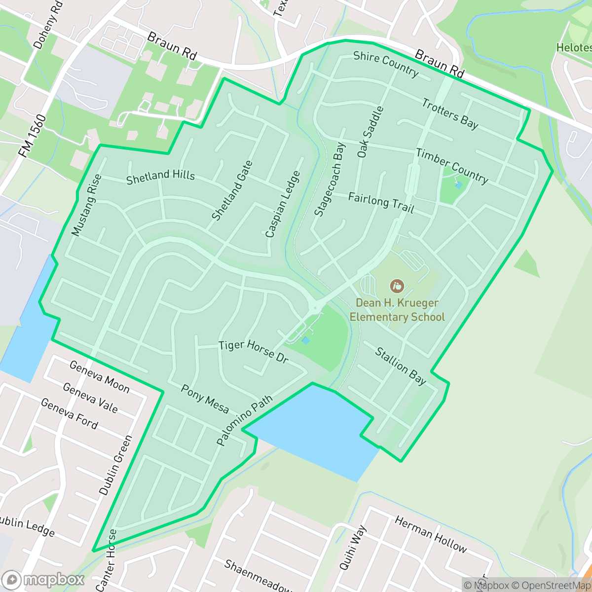 Map showing the location of Wildhorse, San Antonio, TX