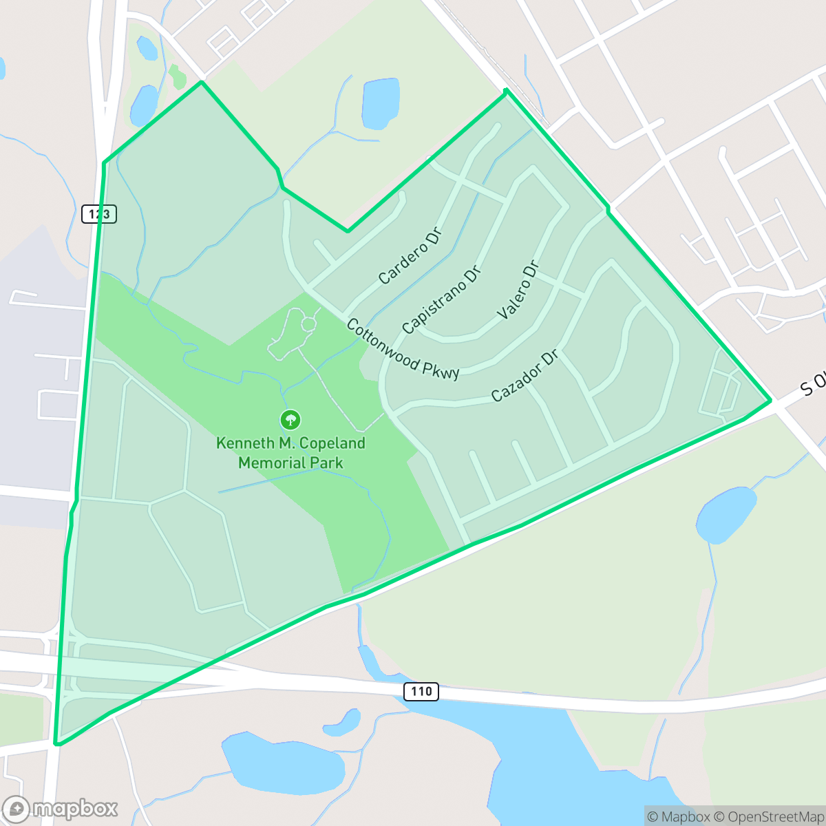 Map showing the location of El Camino Real, San Marcos, TX