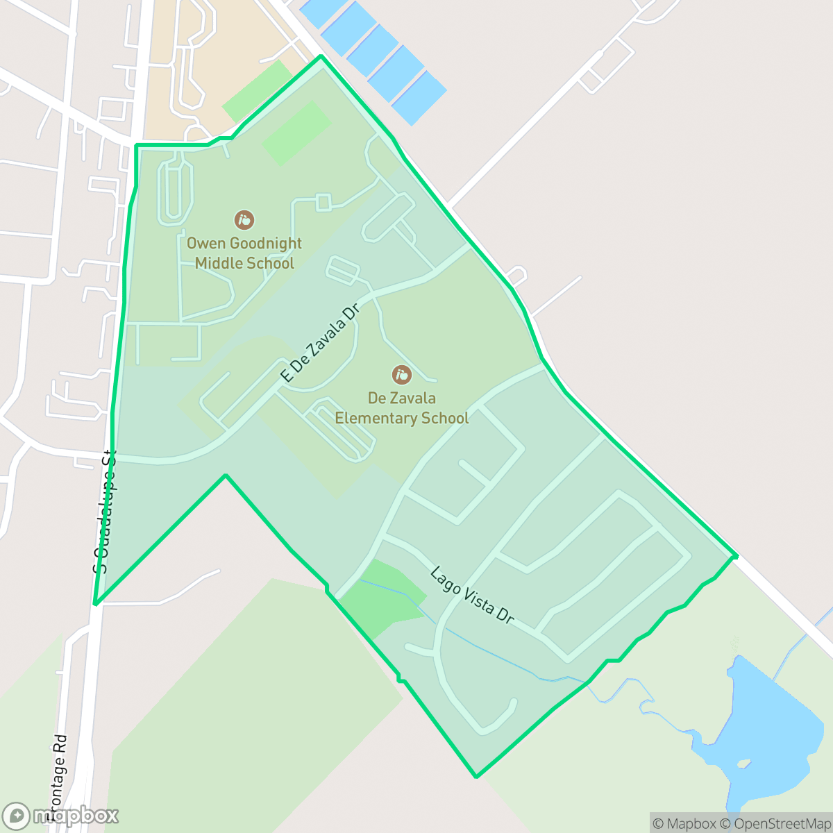 Map showing the location of Hills of Hays, San Marcos, TX