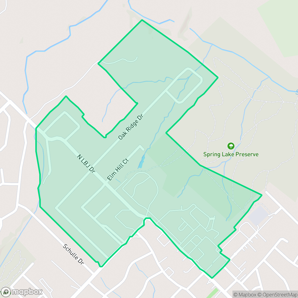 Map showing the location of Tanglewood, San Marcos, TX