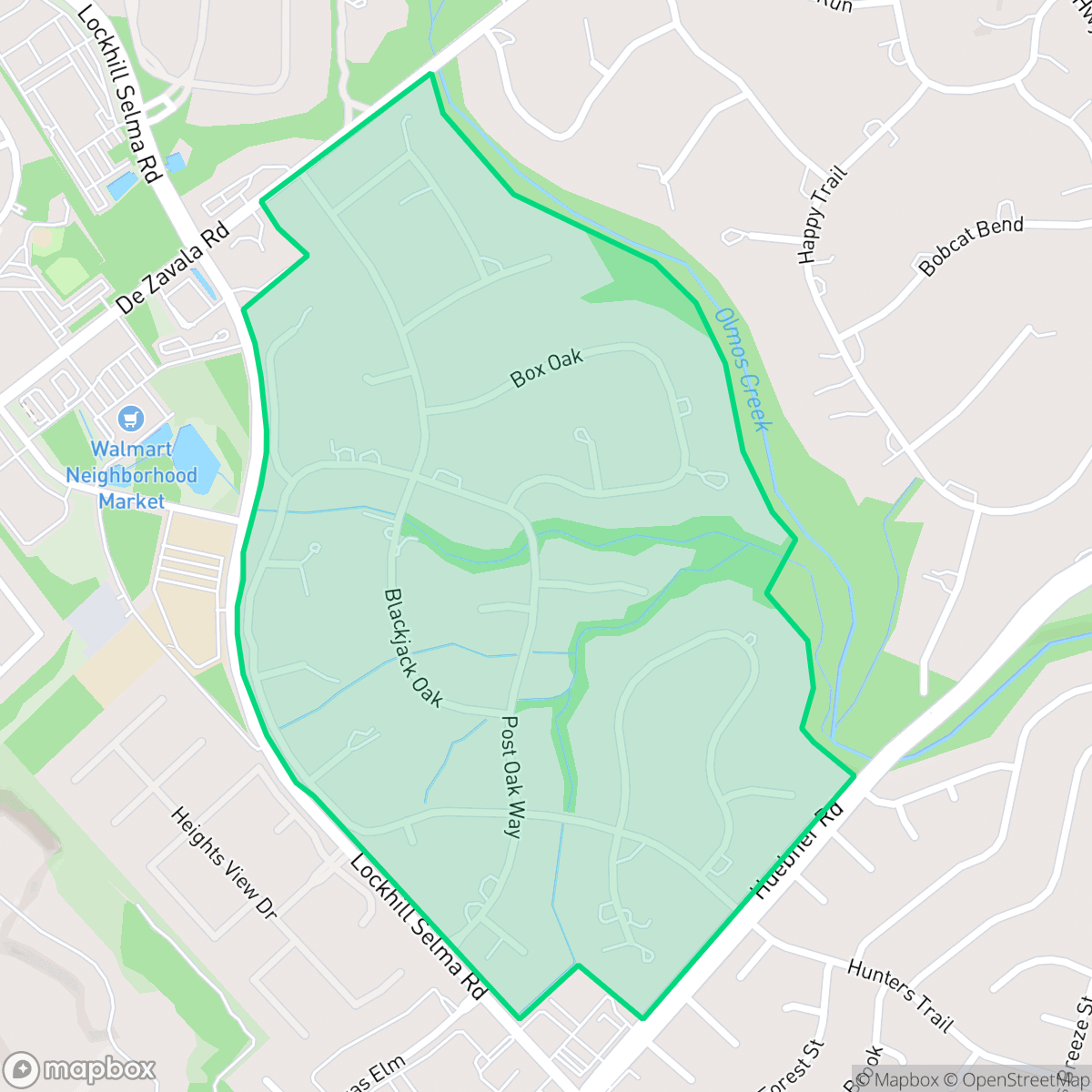 Map showing the location of Shavano Creek, Shavano Park, TX