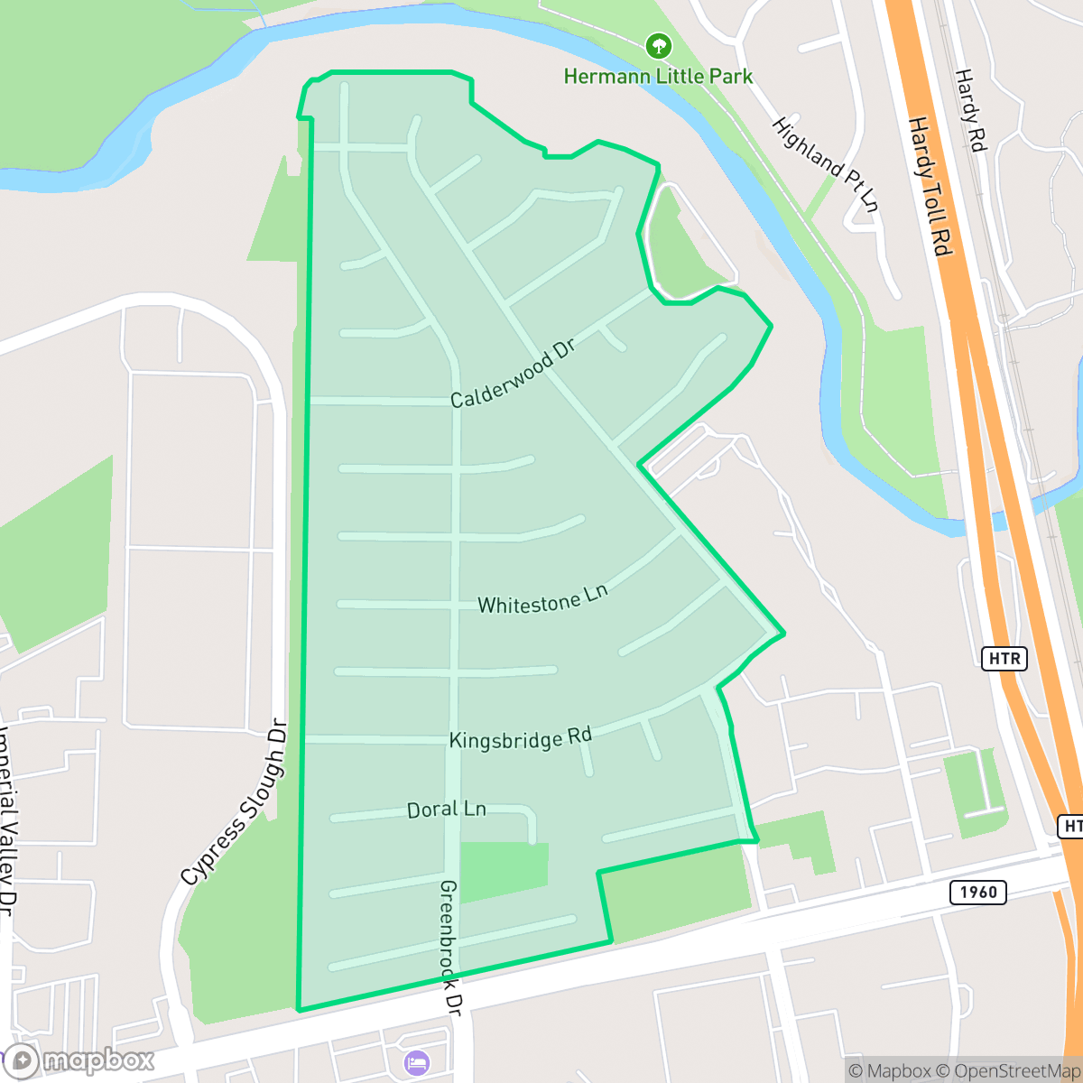 Map showing the location of Inverness Forest, Spring, TX