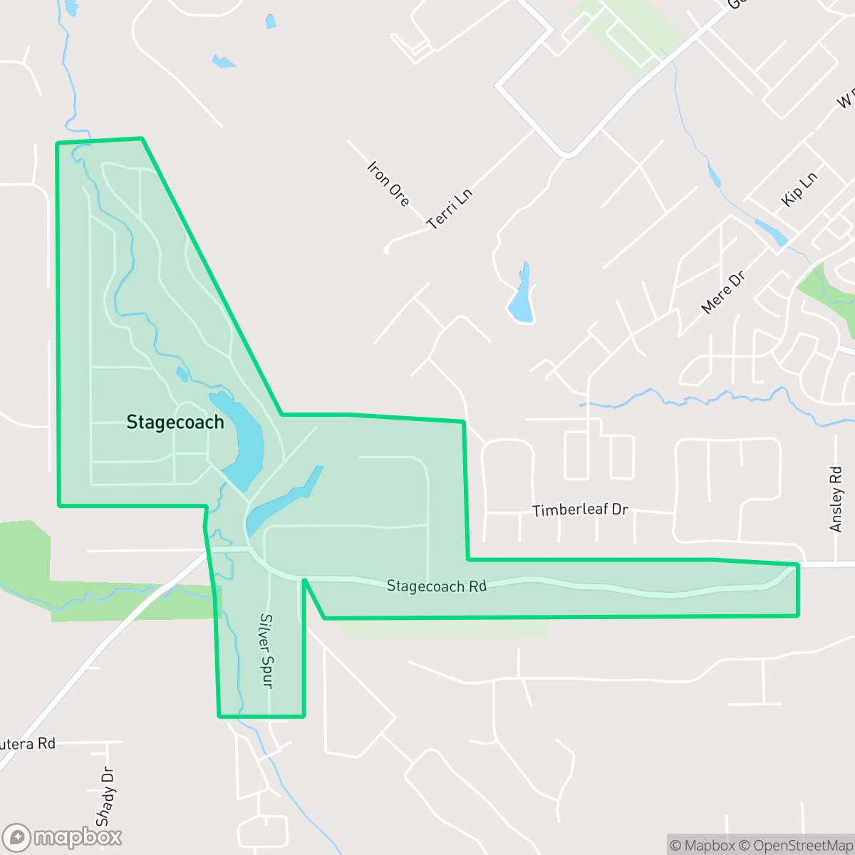 Map showing the location of Stagecoach, TX — coverage area
