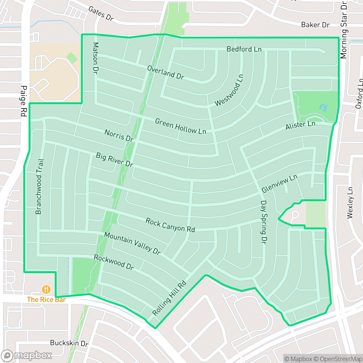 Map showing the location of Legend Crest, The Colony, TX