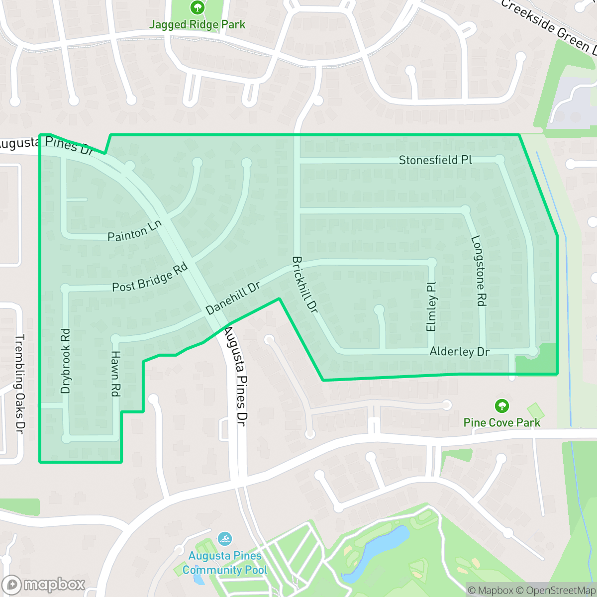 Map showing the location of Coventry, The Woodlands, TX