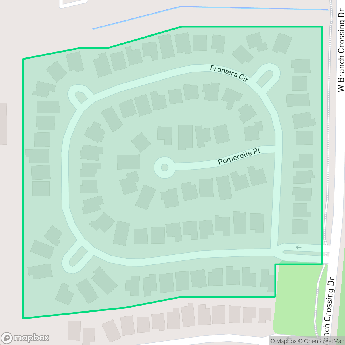 Map showing the location of Frontera, The Woodlands, TX