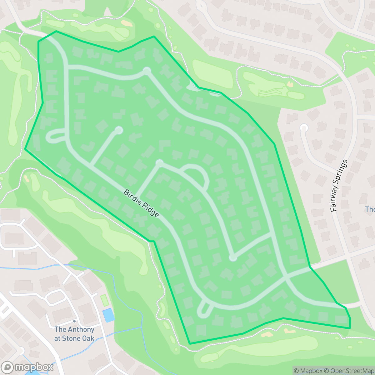Map showing the location of The Estates, Timberwood Park, TX
