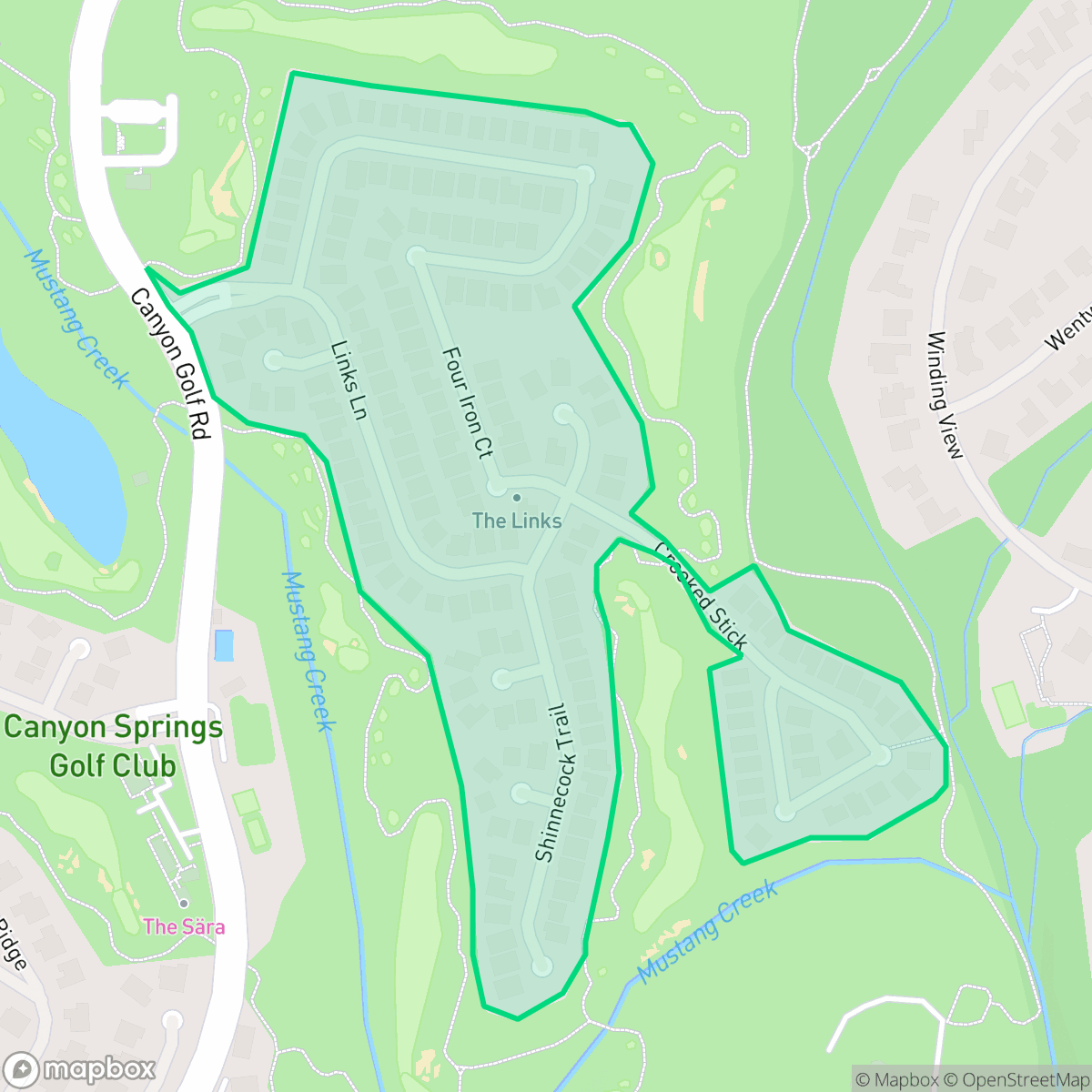 Map showing the location of The Links, Timberwood Park, TX