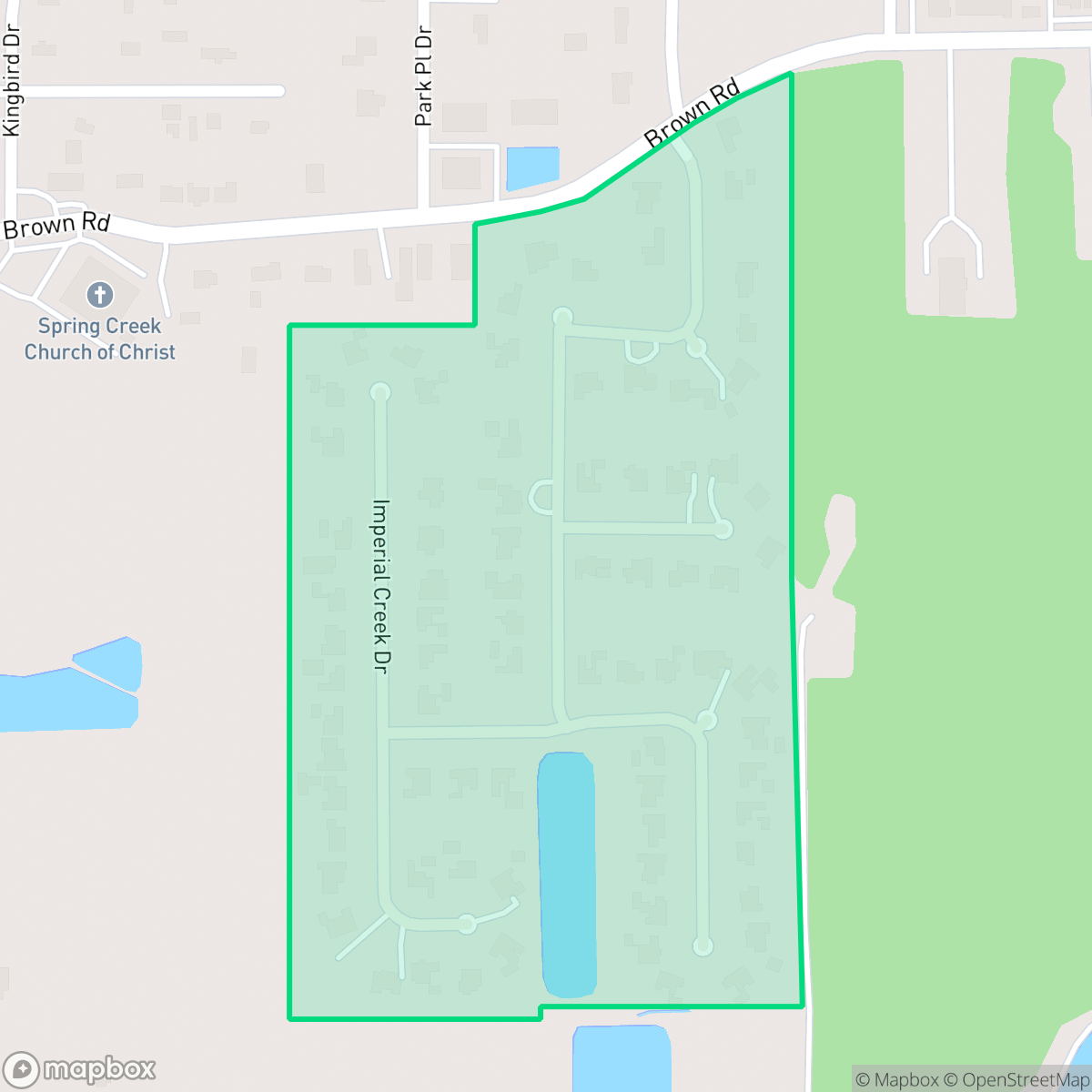 Map showing the location of Spring Creek Estates, Tomball, TX