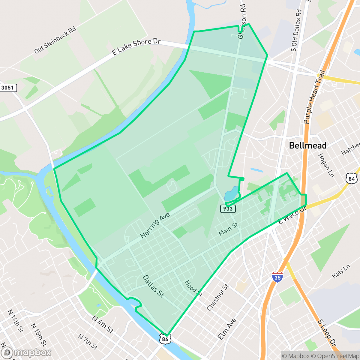 Map showing the location of Carver, Waco, TX