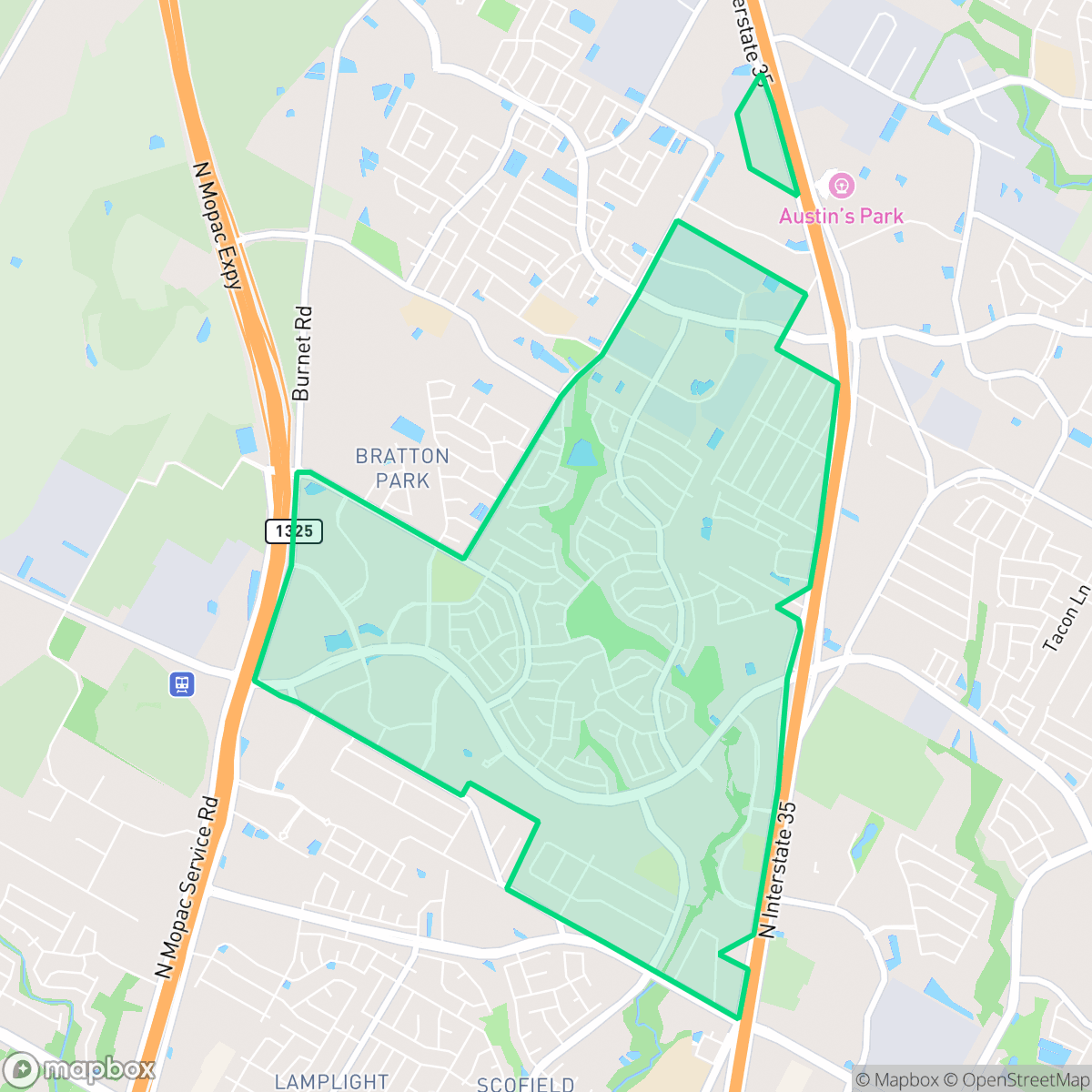 Map showing the location of Wells Branch, TX — coverage area